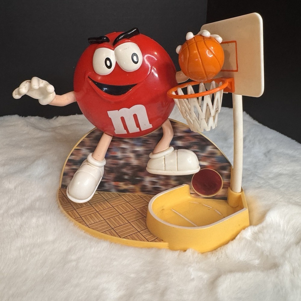 M&Ms Basketball Candy Dispenser Red 1999 Collectible Holder Fun Novelty Hoop